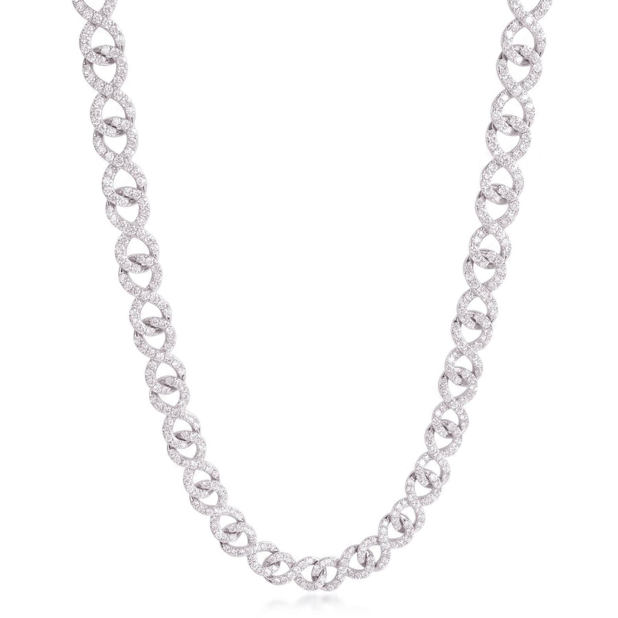 ‘Never Ending’ Infinity Loop chain featuring a sparkling, intricately linked design crafted to evoke endless elegance and timeless style.