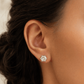 'Hexaluxe' Regal Statement Earrings by Jamilah Jewels - VVS Moissanite & .925 Sterling Silver Jewelry