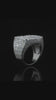 Video of the custom GD pinky ring in sterling silver with VVS moissanite, turning in the light