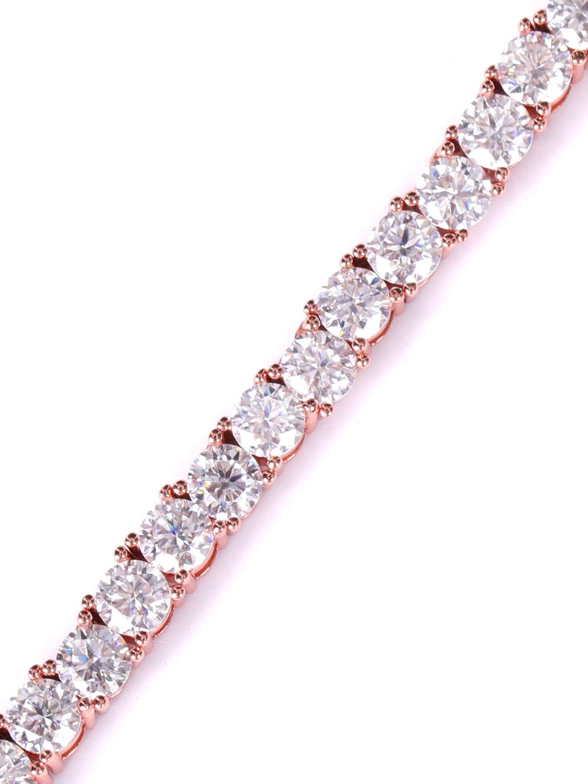 4mm Tennis Chain with Round-Cut Lab Stone close-up - VVS Moissanite & .925 Sterling Silver - Jamilah Jewels