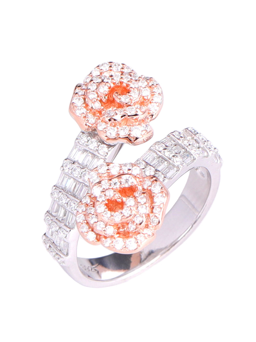Enchanted Rose Royal Bloom Ring — VVS Moissanite .925 Sterling Silver — Jamilah Jewels