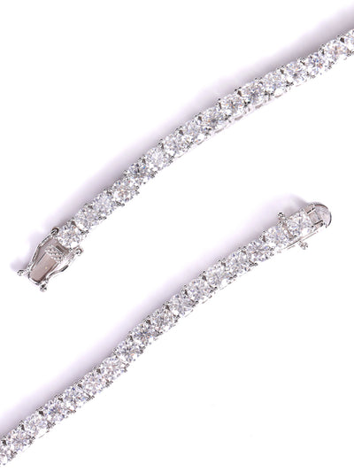Tennis Bracelet with Round-Cut Lab stone-Jamilah Jewels