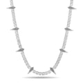 Rockstar Crown Spike Tennis Chain by Jamilah Jewels - VVS Moissanite .925 Sterling Silver close-up detail