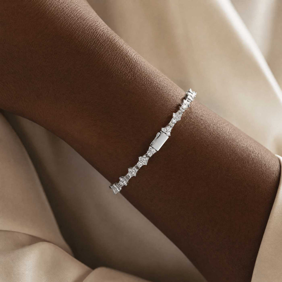 ‘True Hive’ Patterned Design Bracelet by Jamilah Jewels - VVS Moissanite & .925 Sterling Silver Jewelry