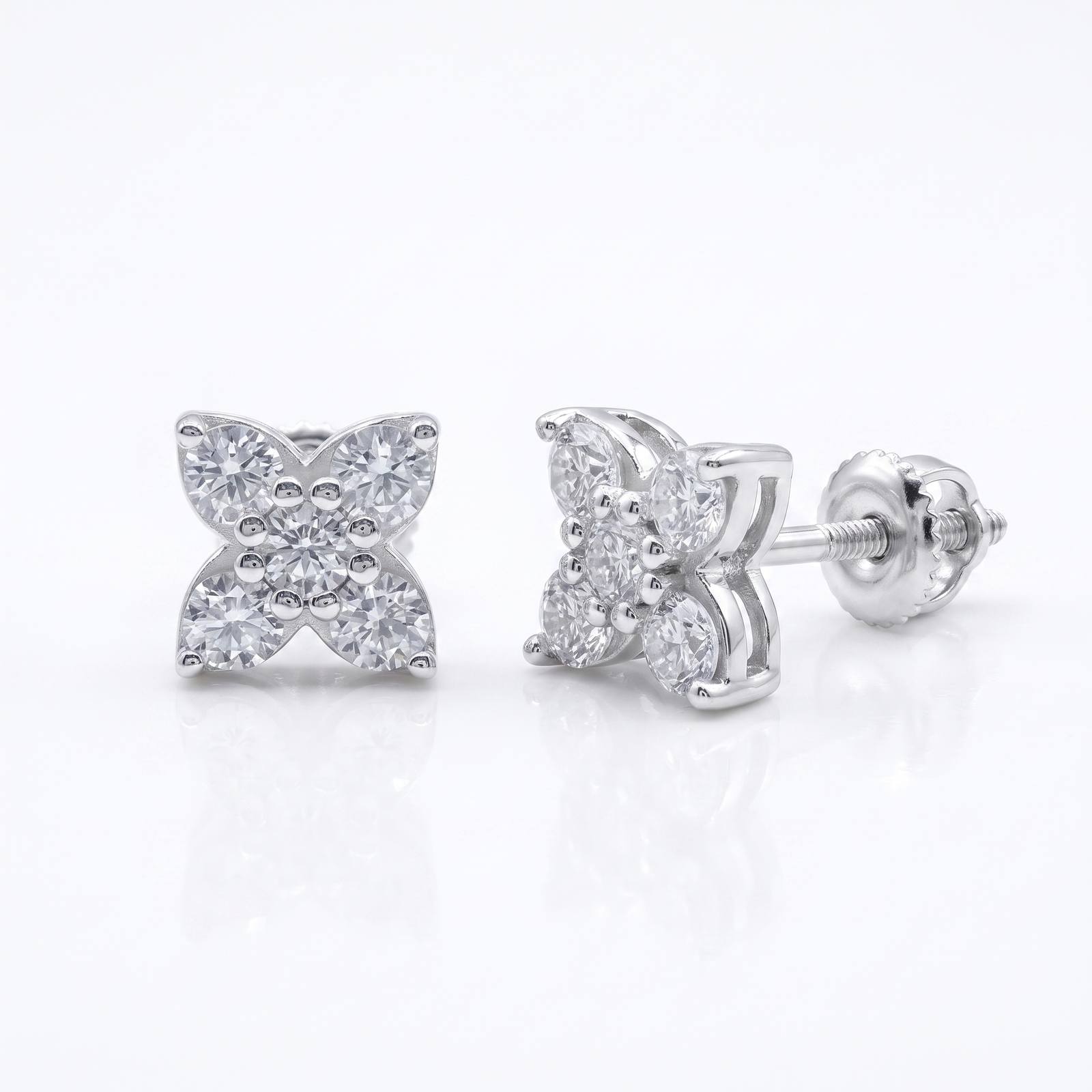 Sophisticated Crossed Icon Earrings - pair shown front and side with screw-back post