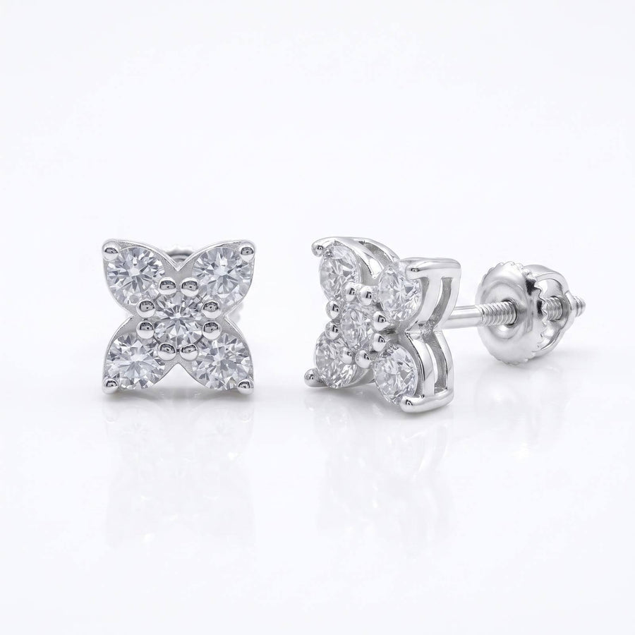 Sophisticated Crossed Icon Earrings - pair shown front and side with screw-back post